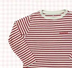 モンベル☆120cm 長袖Tシャツ☆ボーダー／ウィックロン／赤／男の子／女の子