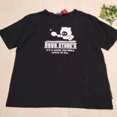 タグ付きドラッグストアーズ　drug stores 半袖Tシャツ　卓球　ぶた　黒のサムネイル