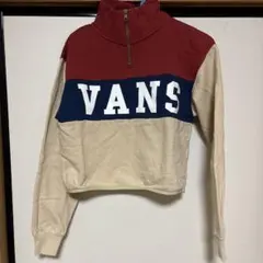 VANS ハーフジップ クロップド スウェット S