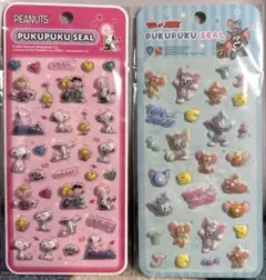 新品　ぷくぷくシール　スヌーピー　トムとジェリー