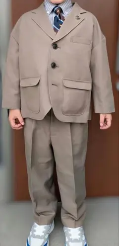 BEAMSキッズ ベージュ スーツセット 110cm