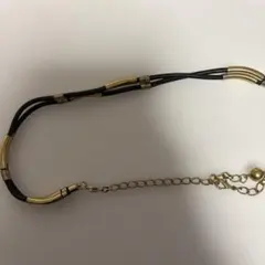 ヴィンテージ　ブラックゴールドチェーンウエストベルト