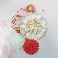 髪飾り　ピンクダリア　6点セット