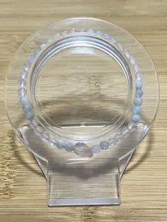 99.アクアマリンとローズクォーツのブレスレット