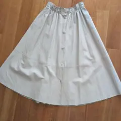 ZARA BASIC ベージュ 合皮素材フレアスカート