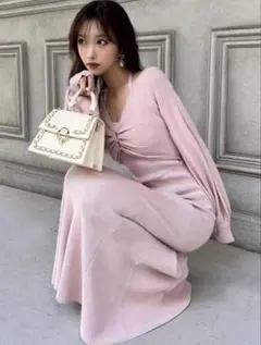 【新品未使用】リゼクシー　レイヤード　マーメイドニットワンピース　ピンク