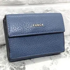 FURLA フルラ 三つ折り財布 ミニ財布 レザー ブルー系