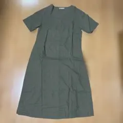 カーキ　半袖カットソーワンピース