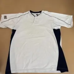 MIZUNO 野球用ユニフォームシャツ ホワイト×ネイビー