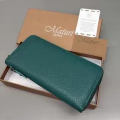 セール❗️マトゥーリ イタリアンレザーパステルカラーラウンド 長財布 