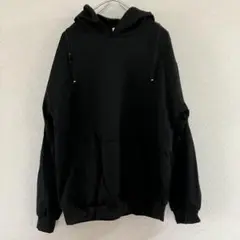 【新品】メンズ ブラック フード付き パーカー ゆったり Mサイズ