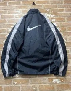 00s NIKE ナイキ　ナイロンジャケット　ネイビー　ワンポイント　y2k