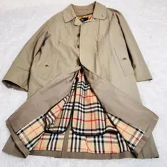 【バーバリーロンドン】ステンカラーコート ライナー付き ノバチェック M