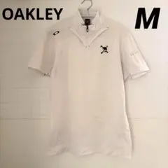 OAKLEY オークリー ポロシャツ スカル ゴルフウェア 半袖 ホワイトM