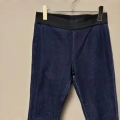 ユニクロ　ストレッチスキニーデニムパンツ(M)インディゴウエストゴム