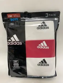 新品 アディダス Tシャツ 150 3枚組 Ｖネック 半袖 吸汗速乾 グンゼ