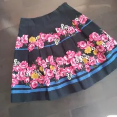 美品 エムズグレイシー スカート ローズモチーフ タック 花柄 サイズ38