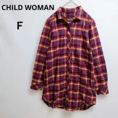 チェック柄ネル長袖シャツ　シャツワンピ　チュニック