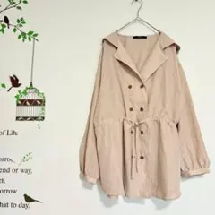 w closet /フード付き ダブルボタン シャツジャケット ドローコード