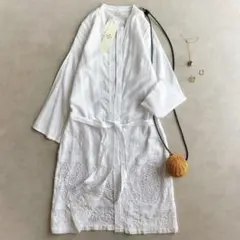 極美品▲ NE QUITTEZ PAS!ヌキテパ//レース刺繍 長袖ロングガウン