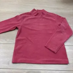 UNIQLO キッズ リブ編み ハイネック トップス ピンク