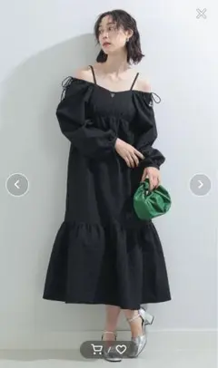 Ray BEAMS / フクレ ジャカード 2way スリーブ ワンピース