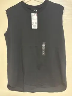 【新品タグ付き】ユニクロ　ノースリーブ Tシャツ S ブラック WOMEN