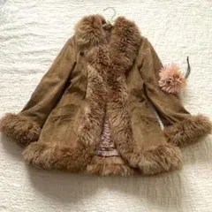 Y2K 豚革　レザー　ファーアウター　ムートン