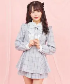 Secret Honey シーハニ アクセサリーリボン付セットアップ 水色 長袖