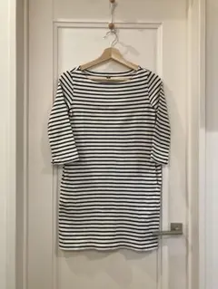 UNIQLO ボーダー 五分袖チュニック M ボートネック