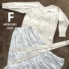 【MERCURYDUO】セットアップ　ニットカーディガン　花柄スカート　F