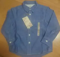 無印　長袖シャツ　浅いざらしシャンブレー