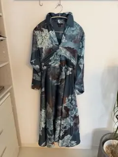 KAREN MILLEN 花柄 長袖ワンピースUK8のサムネイル