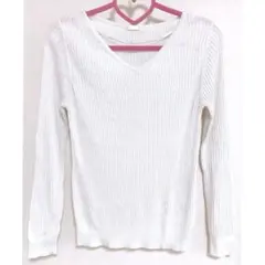 GU キラキララメ Vネック長袖ニットシャツ XLサイズ【未着用】