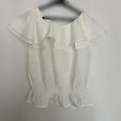 【最終値下】y2k 平成 姫ギャル 姫ロリ フリル付きオフショルダー ホワイト