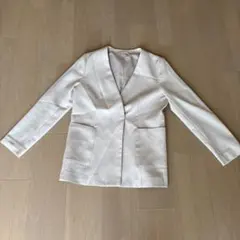 GU ホワイト ノーカラージャケットのサムネイル