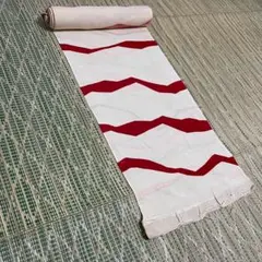 【新品未使用・汚れあり】染小紋＜ちりめん・幾何学文＞羽尺　正絹　反物