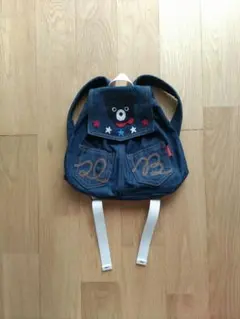 DOUBLE.B クマ刺繍デニムリュック