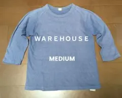 WAREHOUSE & CO. 七分袖 カットソー ブルー M　鬼フェード