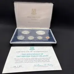 1974年 英領ヴァージン諸島コインセット6種、証明書あり、未使用品のサムネイル