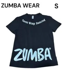 ZUMBA WEAR Tシャツ S 黒 綿100％ ビッグロゴ 半袖 ダンスのサムネイル