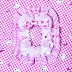 硬質ケースデコ レース ねこ ピンク 平成女児 量産型