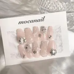 【現品】ネイルチップ 量産型 ワンホン ピクシーネイル リボン 韓国 ハート