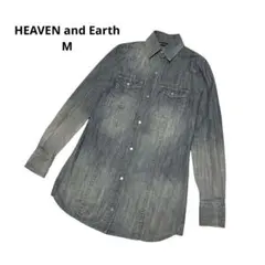 Heaven and Earth 牛仔襯衫 束腰外衣 平成 Y2K 時尚 M