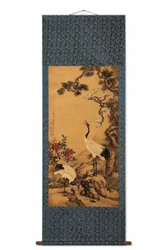 邹一桂 蟠桃图 中国画 掛け軸 水墨画 和室 玄関 茶室 壁掛け 美術品 邹一桂 蟠桃双鹤图 中国画 掛け軸 水墨画 和室 玄関 茶室 壁掛け 美術