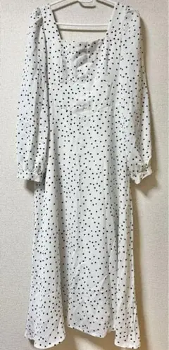 ⚠︎最終値下げ⚠︎ SHEIN ホワイト水玉ドットワンピース
