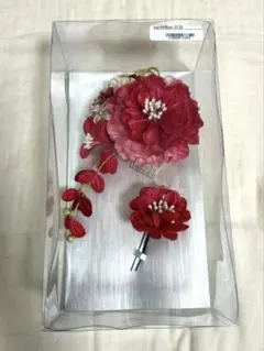 髪飾り　成人式　着物　浴衣　赤