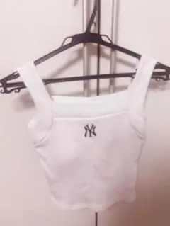 ニューヨーク・ヤンキースホワイト 白 ノースリーブ タンクトップ キャミソール