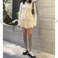 【moussy】OPENWORK KNIT ニットスカート