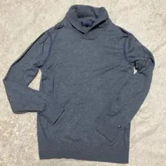 【美品】TOMMY トミーフィルフィガー　メンズセーター　ハイネックL グレー